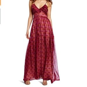 Anthropologie Aryn K Ruffle Silk Vintage Lotus S